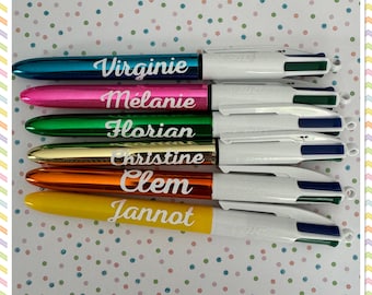 Bolígrafo Bic personalizado de 4 colores con acabado barnizado