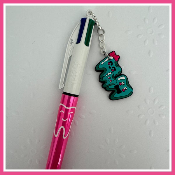 Personalized 4-color bic pen with dentist charm