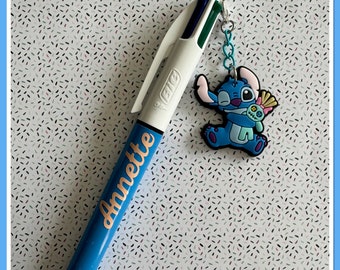 Stylo bic 4 couleurs personnalisé avec breloque STITCH