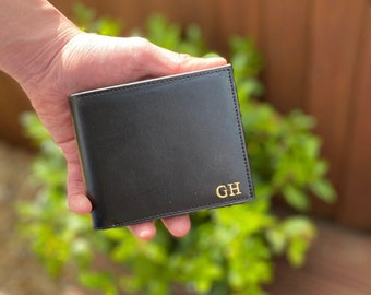 Cute Elephants Genuine Leather Mens Bi-fold Wallet Personalized