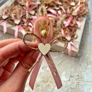 Set van 10 boutonnières, boho boutonniere, natuurlijke bruiloft boutonnière, rustieke bruiloft, mini boho boetiek, bruiloft boutonnière voor gasten