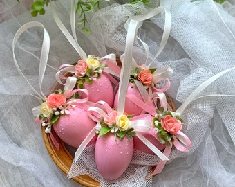 Easter eggs ornaments , Set of 5 Easter eggs, Easter eggs, Easter eggs tree, Easter eggs with flowers