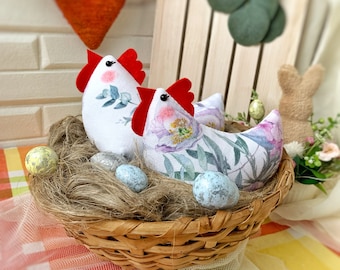 布製イースターチキンセット、春のテーブルデコレーション