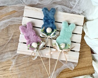 イースターバニーの飾り（スティック付き）、ファームハウス風デコレーション