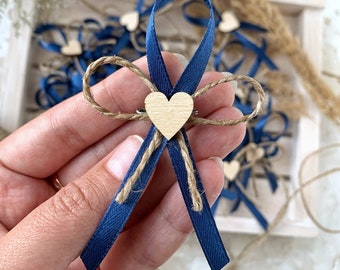Set of 10 boutonnière, Rustic boutonniere, Blue boutonniere, Boutonniere for guests, wedding accessories, Boho boutonnière
