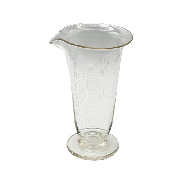 Antique Whitall Tatum Co. Etched Glass Apothecary or Scientific Lab Beaker