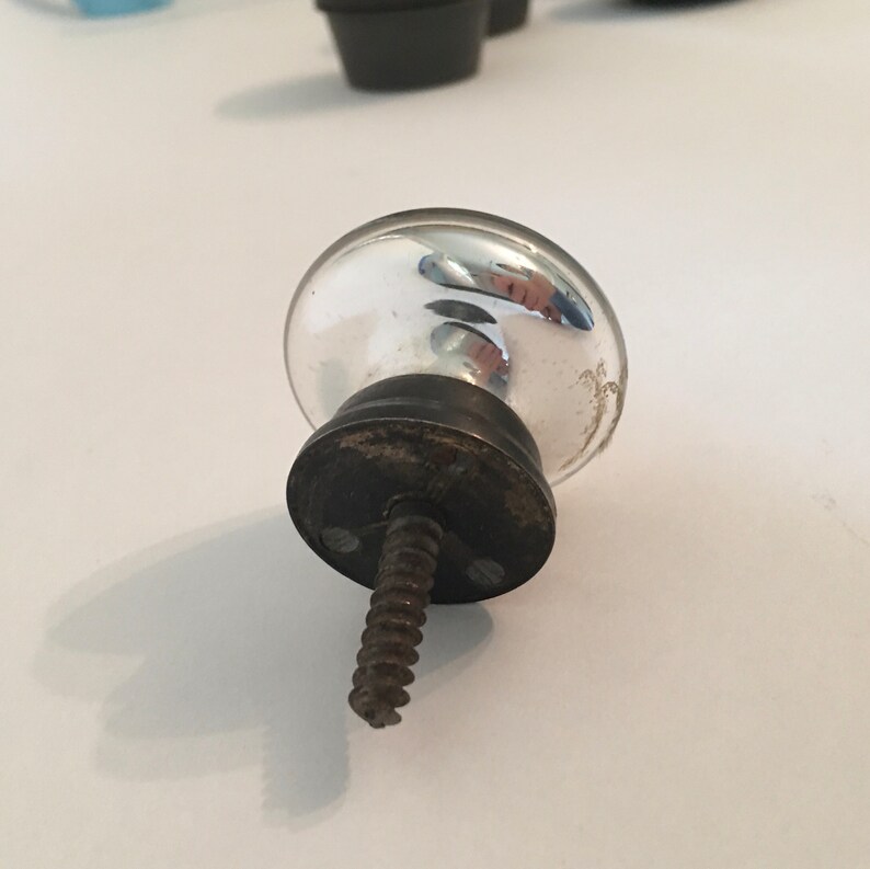 Antique Mercury Glass Door Knob Etsy