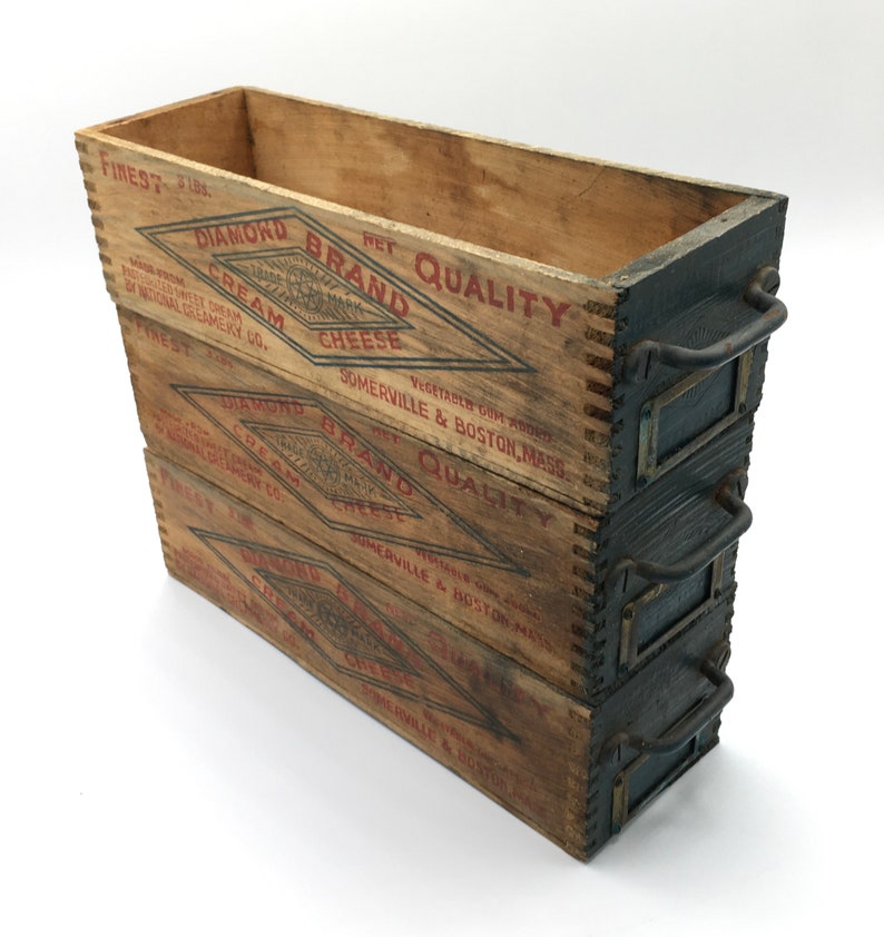3 Wood Cream Cheese Boxes With Handles Etsy