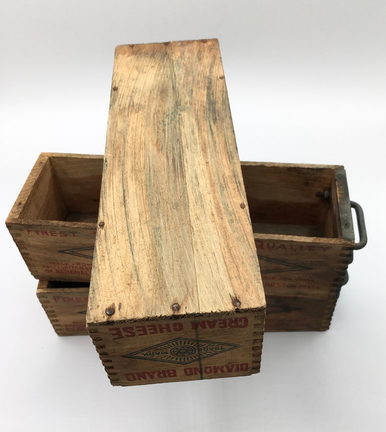 3 Wood Cream Cheese Boxes With Handles Etsy
