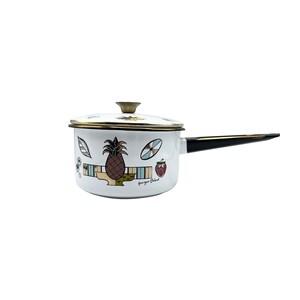 Georges Briard Pineapple Enamel Pot With Lid