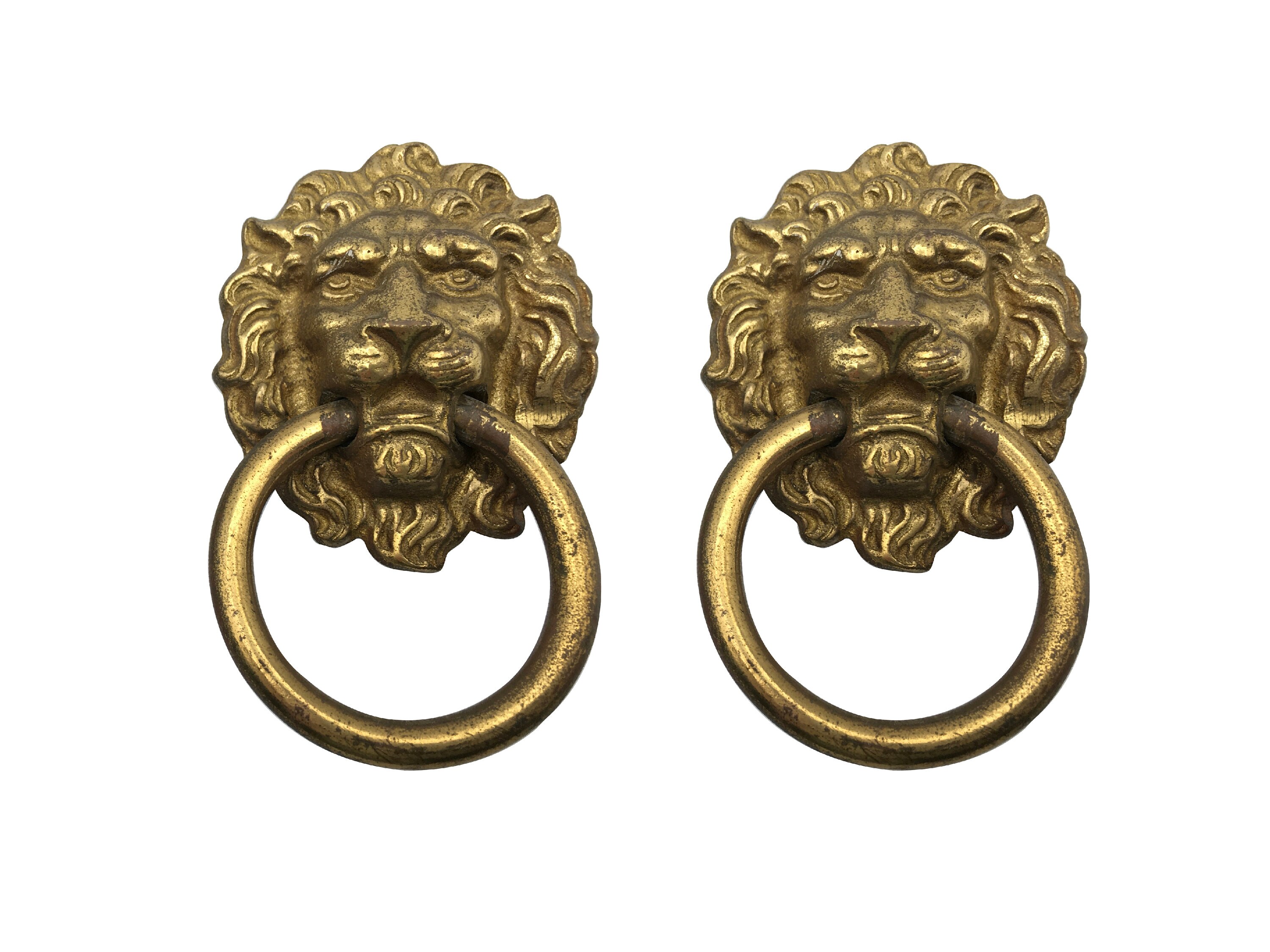 LION? ANTIQUE VICTORIAN CAST BRASS FACE DRAWER PULL LION? ANTIQUE VICTORIAN CAST BRASS FACE DRAWER PULL