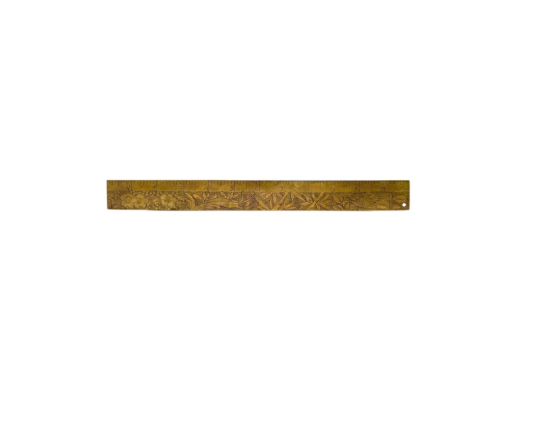 Vintage Chinese Etched Brass Ruler - Etsy