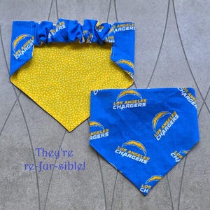 Chargers Scrunchie Dog Cat Bandana – Reversible