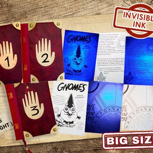Gravity Falls Journal 1-2-3 unofficial, 20x27 cm, english, invisible ink, Gravity falls book