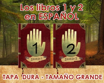 Libros Journal Gravity Falls 1 y 2, en ESPAÑOL, Tapa Dura Tamaño Grande