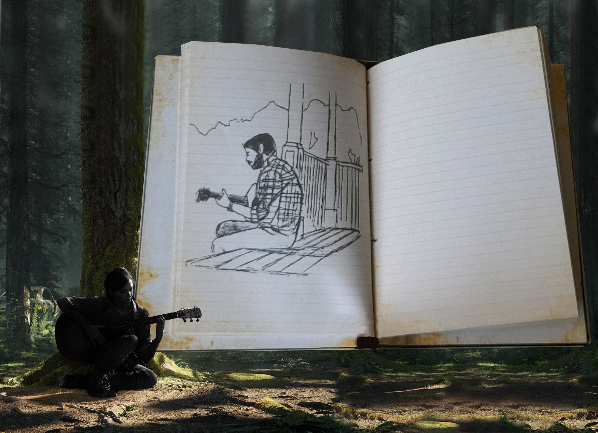 Ellie's tattoo - Last of us Part 2 Spiral Notebook for Sale by raphaelazz