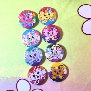 LGBT pride cat buttons