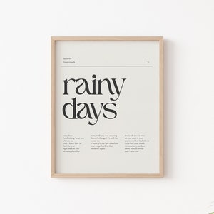 BTS V Rainy Days Layover | Lyrics Wall Art | Printable Wall Art | KPop | Lyrics Wall Art | Wall Print | Instant Download