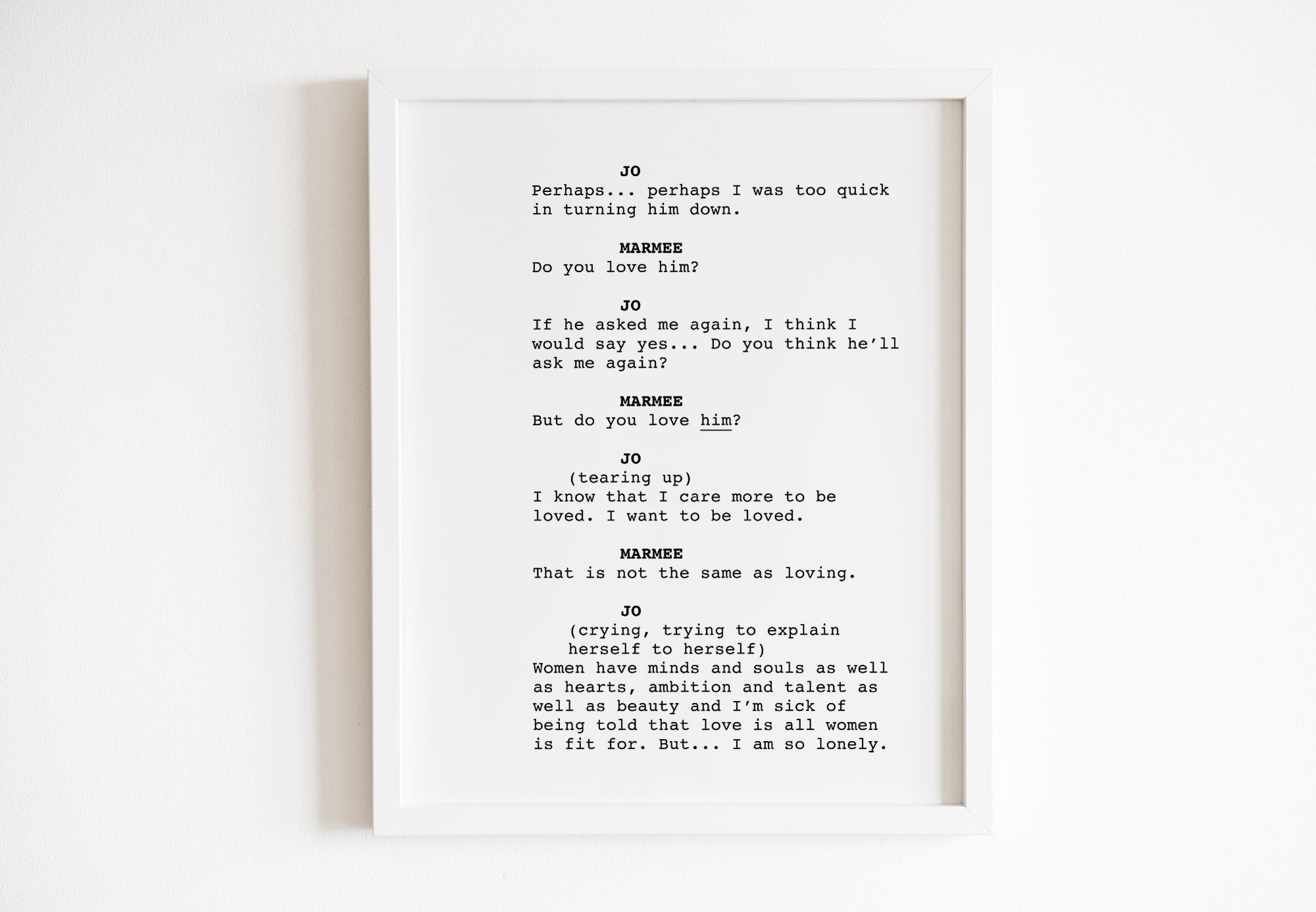 Little Women Screenplay Wall Art Movie Script Script Wall Etsy UK