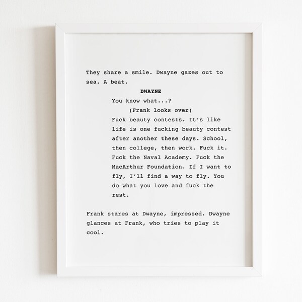 Movie Script Print Etsy