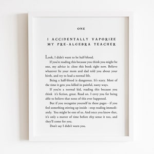 Percy Jackson Wall Art | Books | Literature Wall Print | Digital Print | Instant Download