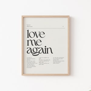 BTS V Love Me Again Layover | Lyrics Wall Art | Printable Wall Art | KPop | Lyrics Wall Art | Wall Print | Instant Download