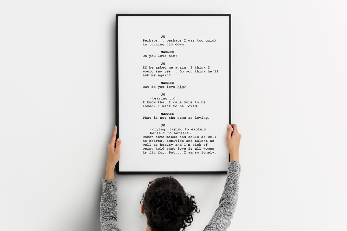 Little Women Screenplay Wall Art Movie Script Script Wall Etsy Australia