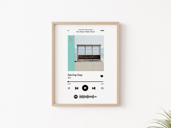 Bts Spring Day Spotify Qr Code Printable Wall Art Custom Etsy