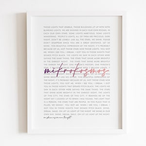 BTS Mikrokosmos Lyrics Wall Art | Printable Wall Art | KPop | Lyrics Wall Art | Wall Print | Instant Download