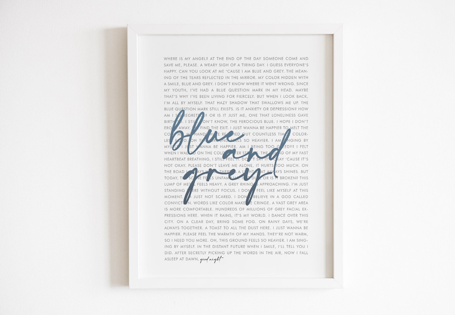 BTS Blue and Grey Lyrics Wall Art Printable Wall Art Kpop Etsy Canada