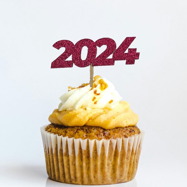 Graduation Cupcake topper | 2024 Cupcake topper | Grad party cupcake decoration | Pack of 12 toppers | Graduation cap | Class of 2024 Senior