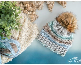 Die Brooklynn Beanie - Rundstrickmaschinenmuster