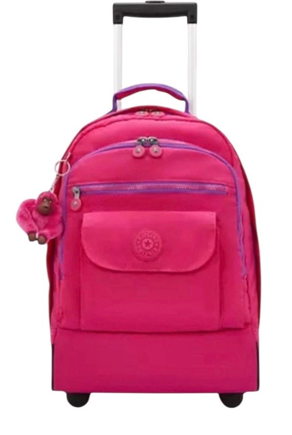 kipling Sanaa Large Printed Rolling backpack Pink - image 1