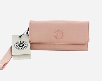 Kipling Rubi Large Printed Wristlet Wallet Pink Sand