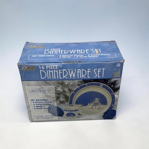 16-teiliges Schneemann-Geschirr-Set | World Showcase Rare Pattern Set Neu In Box