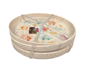 Plates Pixa Cars , set of 4, Corn Husk Dinner Plates