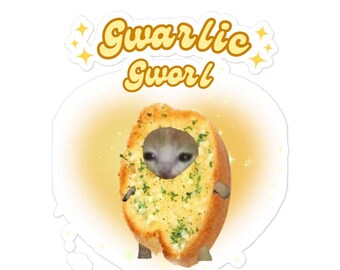 Pegatinas sin burbujas del meme Gwarlic Gworl