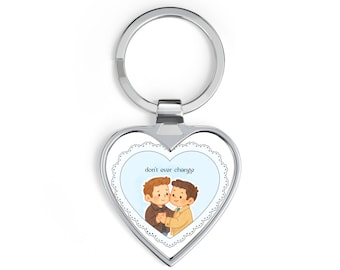 Llavero de corazón de Castiel, Dean Winchester, Destiel Supernatural / Regalo de San Valentín