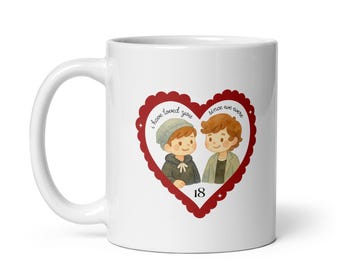 Taza blanca brillante de Larry Stylinson One Direction / Regalo de San Valentín