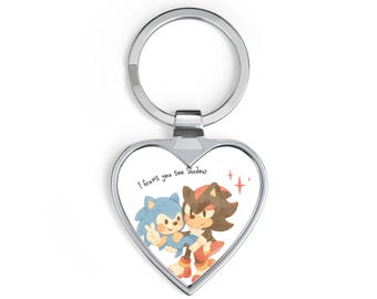 Llavero de corazón de Sonadow / Sonic y Shadow, 'Los amo a los dos'
