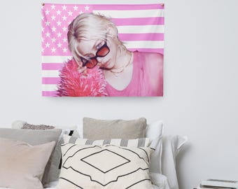 Tapiz de pared interior con la bandera rosa de Félix, Félix Lee, Stray Kids, Skz, Do It