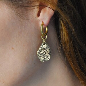 Badger Golden Hoop Earrings Stone Textured