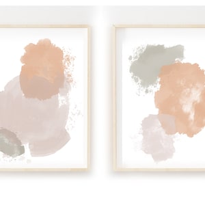 Set of Two Watercolor Abstract, Set of 2 Abstract Art Prints, Digital Art, Printable set of 2 watercolor, Minimal, Modern, Instant Download