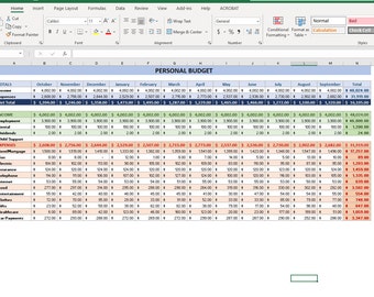 Excel Budget Etsy