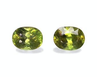 3.27 ct Pair Beautiful Green Sphene Sparkle Lustre Natural 100/% Genuine gem