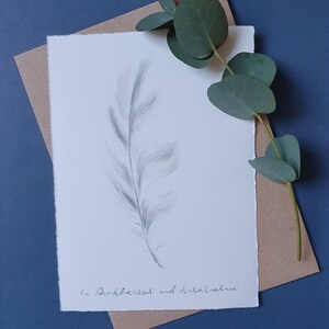 Aquarellillustration "Beileidskarte: In Dankbarkeit" - Trauerkarte, Grußkarte