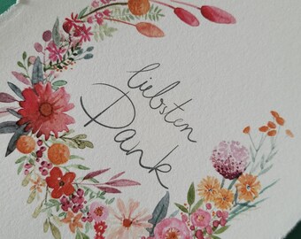 Greeting card - "dearest thanks" - thank you card - thank you - gift