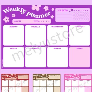 Flower weekly planner - Goodnotes planner, ADHD planner, Digital planner 2024, iPad planner, Notability planner, undated Goodnotes template