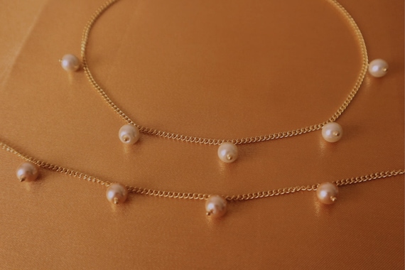 Pearl Choker – Gold Necklace, Soft Girl Aesthetic, 14 Inch