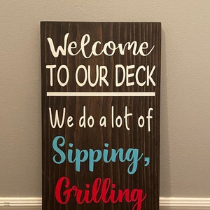 Bienvenido a nuestro letrero de cubierta letrero de barbacoa | Etsy